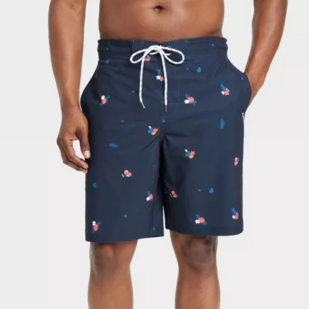 NWT - Men's Navy Board Swim Trunks - XXL - Goodfellow & Co.